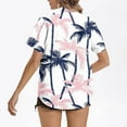 thumbnail image 4 of Youyipin Womens Tops Womens Hawaiian Shirt Soft Cool Summer Hawaii Shirts Floral Tropic Print V Neck T-Shirt Short Sleeve Button Up Tops Beach Vacation Clothes For Women, 4 of 5