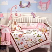 Soho Pink Summer Bird Nursery Beddng Set