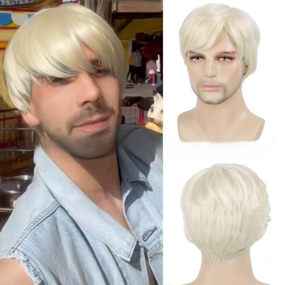 Men's wigs short hair, men's wig replacement wigs realistic men's wigs, synthetic wigs for men's Christmas daily wear