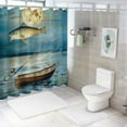 thumbnail image 7 of BCIIG Fish Boat Fishing Bathroom Decor Set with Hooks Polyester Fabric Shower Curtain Home Bathroom Decoration 36"x72, 7 of 7