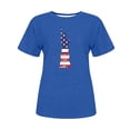 thumbnail image 2 of Tops Cortos para Mujeres Bandera de Moda Impresa Cuello Redondo, Camiseta de Manga 3/4 para Uso Diario, Casero Y Cómodo, 2 of 4