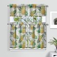 thumbnail image 2 of Kitchen Curtains 36 Inch Short - 3 Panel Set Pineapple Print, Rod Pocket Window Curtains 100% Polyester, Tropical Fruit Valance for Farmhouse, Cafe, Living Room, Bedroom, Easy Wash, 2 of 6