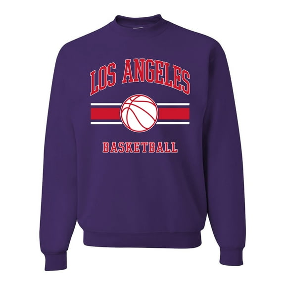 Wild Bobby City of Los Angeles LAR Basketball Fantasy Fan Sports Unisex Crewneck Sweatshirt, Purple, X-Large