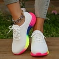 thumbnail image 2 of NOKIO Fashion Sneakers for Women Breathable Knit Sneakers with Rainbow Sole, Lightweight Walking Shoes Casual Running Shoes Streetwear Footwear Outdoor 𝖫a𝖼e Up Sports Shoes, 2 of 7