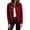 04# Red, variant on Plus Size Women's Ribbed Zip-Up Jacket Slim Fit Stretch Casual Long Sleeve Bomber Soft Knit Everyday Wear Lightweight Layering Piece S-2XL