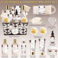 thumbnail image 2 of Spa Gift Baskets for Women, 12 Pcs Vanilla Coconut Relaxing Home SPA Kit Bath and Body Set Self Care Package Thank You Box, Beauty Birthday Mothers Day Gifts for Her, Brown, 2 of 9
