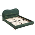 thumbnail image 5 of Noble House Queen Size Upholstered Platform Bed Frame with Rounded Corners Curved Headboard,Olive Green, 5 of 5