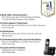 thumbnail image 2 of Panasonic Cordless Phone with Advanced Call Block, Bilingual Caller ID and Easy to Read Large High-Contrast Display, Expandable System with 1 Handset - KX-TGD810B (Black), 2 of 7