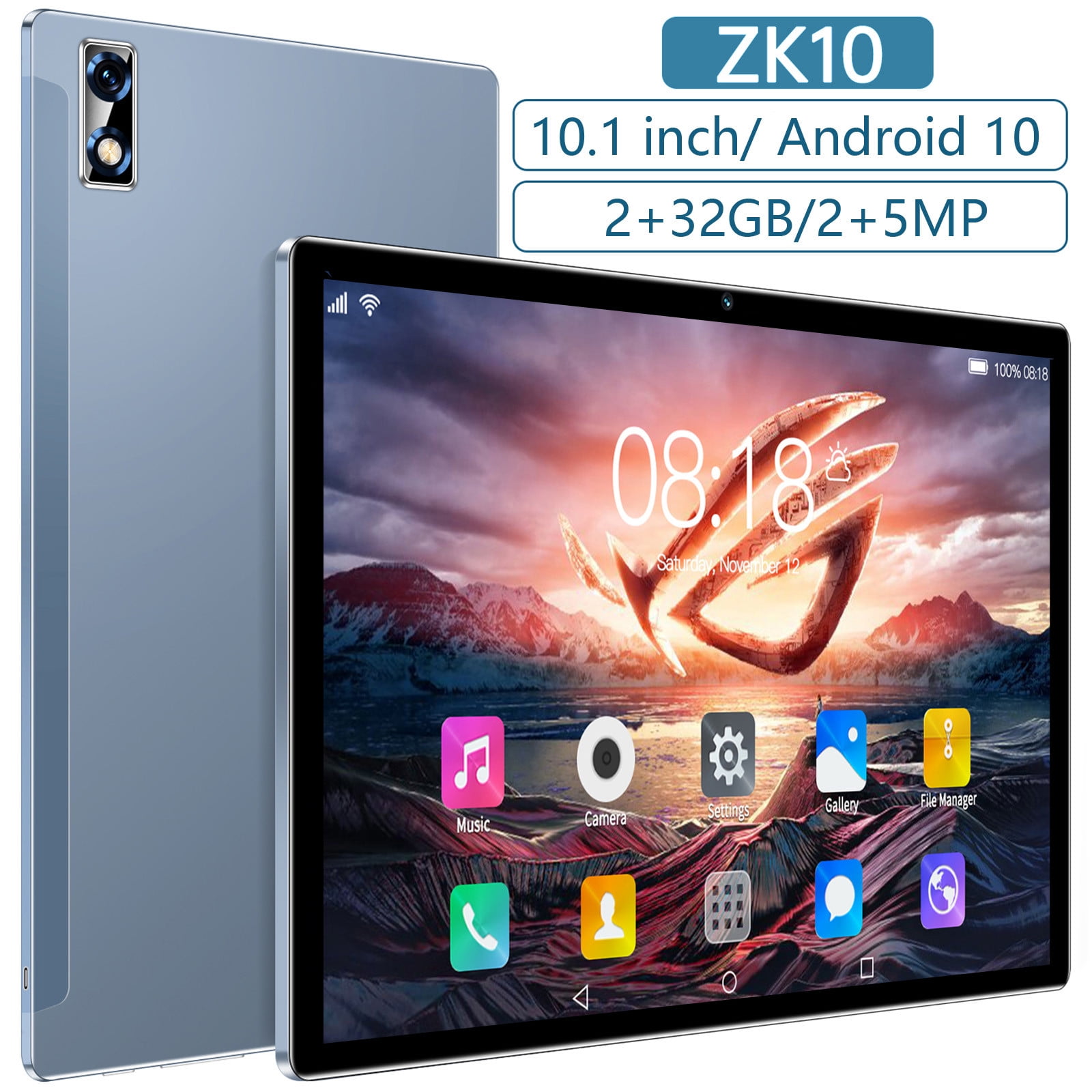 Skegnu All-new 10.1-in Tablet, 2+32G Ultra-thin HD Display (2.4G/5G Wi-Fi), 10-core Android 10 Tablet, Learning Game Video Office Tablet,Supports SIM Communication Gifts for Family 50% Off Clear!