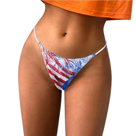 Printed Panties Women T Back Underpants Comfort Soft Low Rise Lingerie Sleepwear Chemise Nightwear