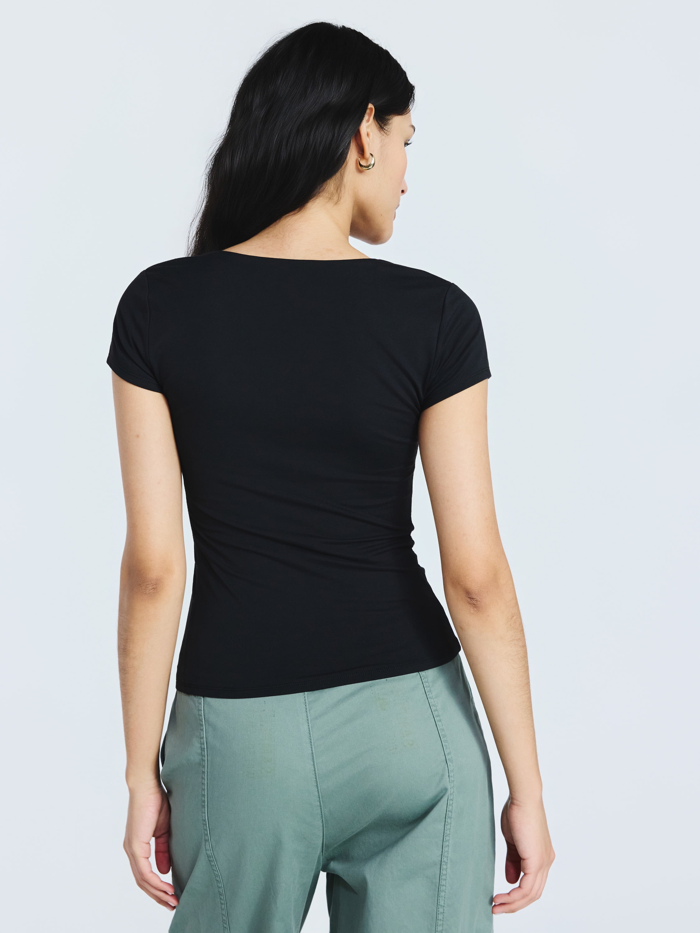 Scoop Women's and Women's Plus Ultimate Refined Contour V Neck Tee, Sizes XS-4X