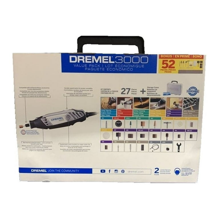 Dremel 3000 Rotary Kit + 52 Piece Accessory Kit 