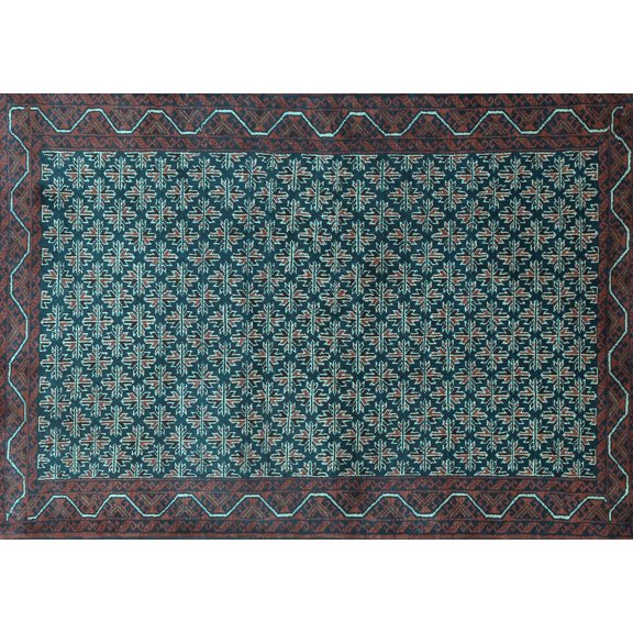 Ahgly Company Indoor Rectangle Persian Light Blue Traditional Area Rugs, 5' x 7'