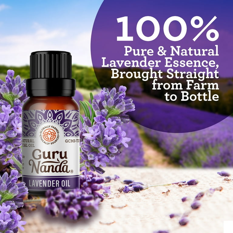 GuruNanda 100% Pure & Natural True Lavender Essential Oil for