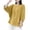 Yellow, variant on Ashirexll Womens Casual Tops, Ladies Tops and Blouses, Oversize Solid Color Round Neck Imitation Linen 3/4 Sleeve Top for Trendy Women