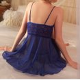 thumbnail image 6 of Blmnix Womens Nightgown Sexy Nightgowns Lace Nightgown Chemises Sleep Shirts V-Neck Sleeveless Blue Above-the-Knee Moomoo Nightgowns for Women, 6 of 6