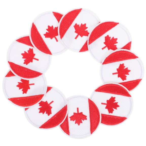 Eease 12pcs Round National Flag Clothes Patches Hole Repairing Patches Accessory Fashion Embroidery Applique