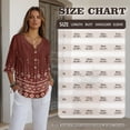 thumbnail image 7 of Xoenoiee Aztec Southwest American Tribal Flower Print Women Button Down Shirts Cotton Linen Blouse Tops 3/4 Sleeve Gauze Shirt Tunic Loose Fit Fashion Trendy Clothes, Size 3XL, 7 of 7