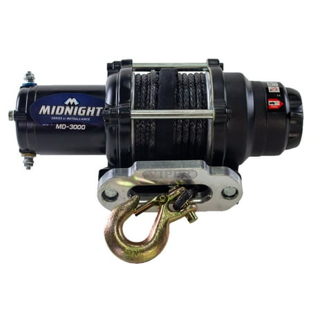 Viper Midnight ATV Winch Kit 3000 lb With 50 Feet Black Synthetic Rope With Mount