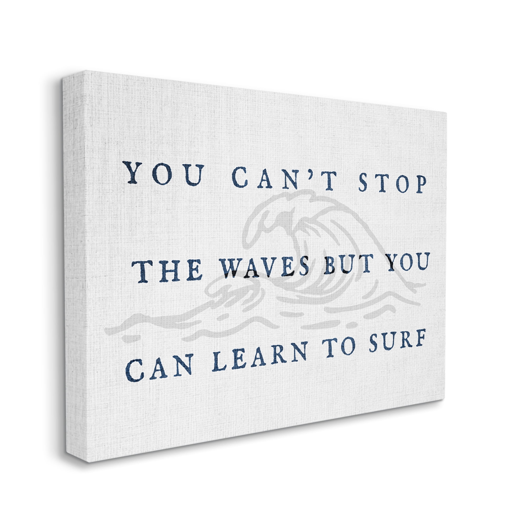 Stupell Industries Learn to Surf Inspirational Landscape Painting Gallery Wrapped Canvas Art Print Wall Art, 30 x 24