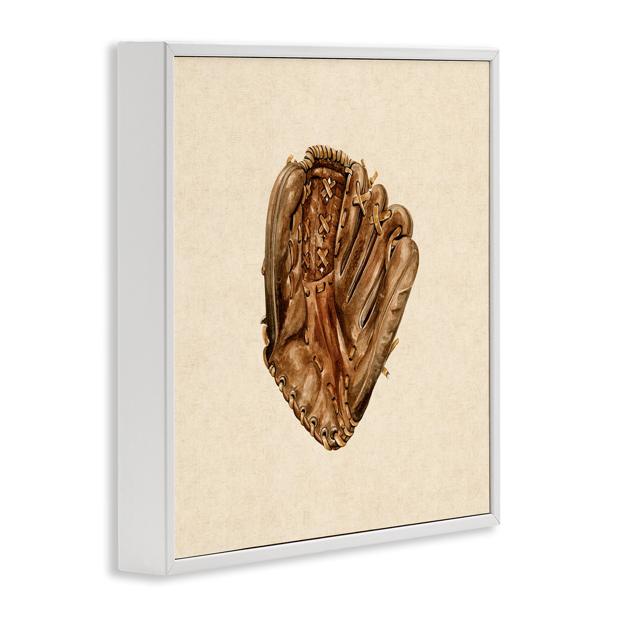 Stupell Industries All Star Baseball Glove White Framed Giclee Art, design by Bethany Sandoval