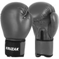 thumbnail image 2 of Kruzak Plain Boxing Gloves for Sparring, Kickboxing, Muay Thai, Martial Arts & MMA Fighting - Men & Women Punch Bag Mitts Training and Focus Pads Punching (Gray, 14 oz), 2 of 7