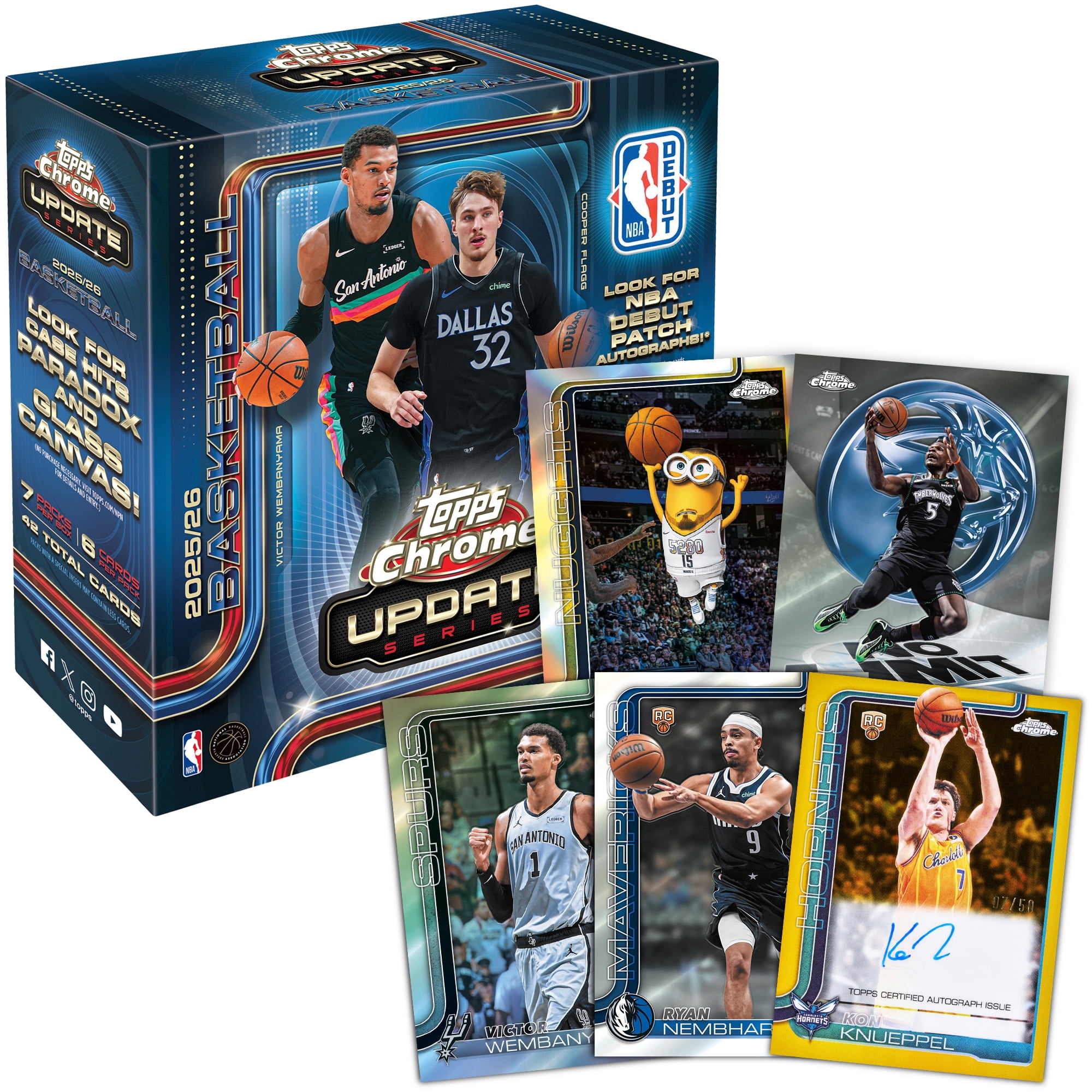2025 2026 Topps NBA Chrome Update Series Basketball Trading Card Mega Box