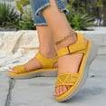 thumbnail image 6 of LOVZFMLL Women's Sandals Comfort Walking Hiking Wedges Sandals with Arch Support Open Toe Ankle Strap Casual Summer Sandals Yellow 7, 6 of 7