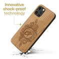 thumbnail image 3 of Case Yard Wooden Case Outside Soft TPU Silicone, Slim Fit Shockproof Wood Protective Phone Cover for Girls Boys Men and Women, Supports Wireless Charging Ra eye snake Design case for iPhone-12/12-Pro, 3 of 7