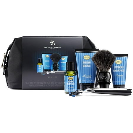The Art of Shaving Travel Shave Kit with Synthetic Brush - Lavender (Best Travel Shaving Brush)