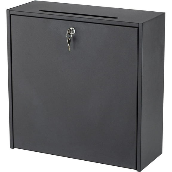 Safco Large Wall-Mounted Mailbox with Lock in Black