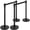 Black 4-pack, variant on Queue Management Stanchion Set Heavy Duty Retractable Belt Barrier Posts 36 Inch Crowd Control