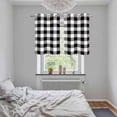 thumbnail image 5 of Black and White Checkered Kitchen Curtains Small Short 39 Inch Length, Farmhouse Buffalo Plaid Grommet Top Bedroom Living Room Curtains, Light Filtering Cafe Curtain Drapes 2 Panels Set 55''x39'', 5 of 9