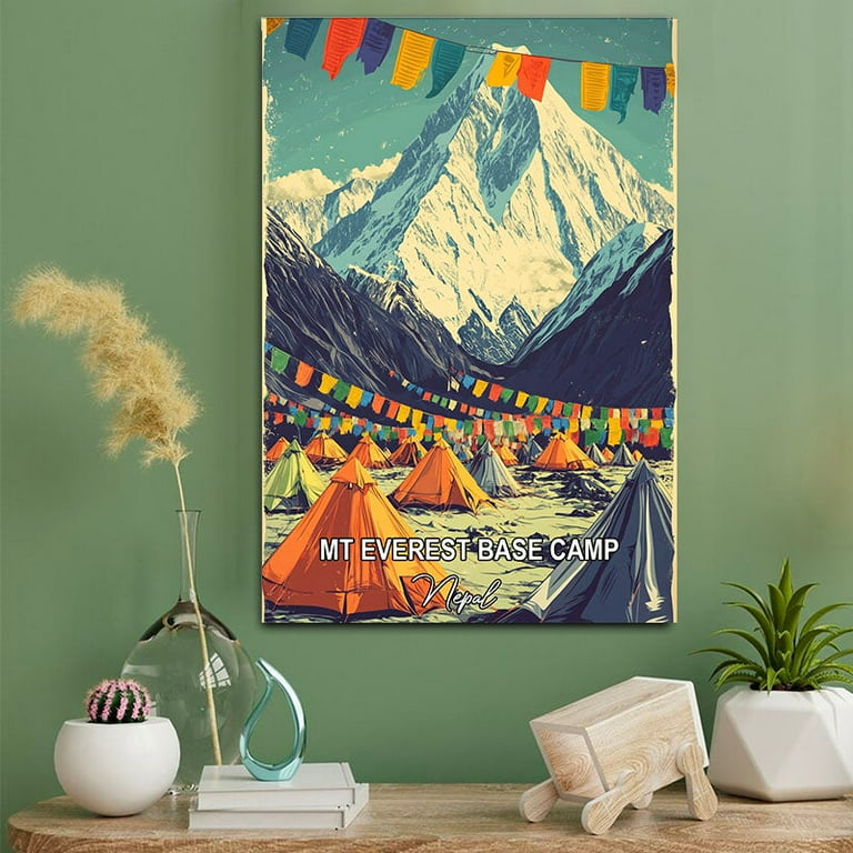 MT Everest Base Camp Travel Canvas Wall Art – Nepal Canvas