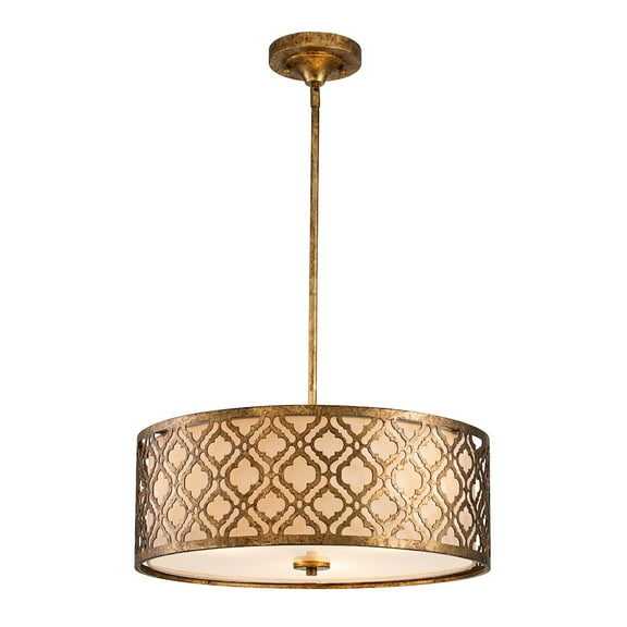 Lucas McKearn Arabella 21" 3-light Metal Large Pendant in Distressed Gold