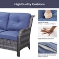 thumbnail image 5 of Gymojoy Outdoor Wicker Sofa Set Patio Furniture L-Shape Rattan Sectional with Coffee Table UV-Resistant for Backyard Balcony,Gray/Blue, 5 of 8