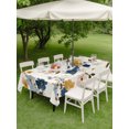 thumbnail image 4 of Outdoor Tablecloths with Umbrella Hole & Zipper, Country Flowers Tablecloth Rectangle 60x84 Inch, Blue Farmhouse Plants Wildflowers Retro Waterproof Table Cloth, Patio/Pool/Picnic Table Covers, 4 of 8