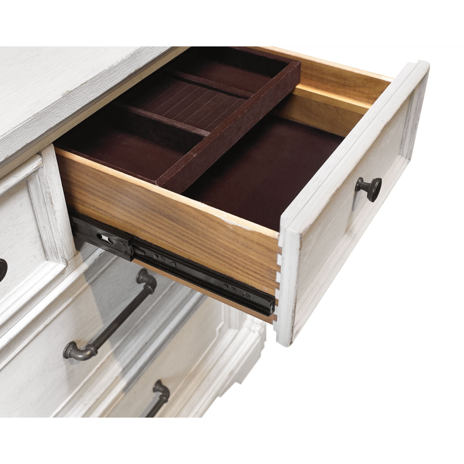Alpine Furniture Clara Wood 7 Drawer Dresser in White