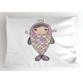 thumbnail image 1 of Mermaid Pillow Sham Fantasy Sea Life Mythological Character Girl in Fish Costume with Crown Moon Stars, Decorative Standard Queen Size Printed Pillowcase, 30 X 20 Inches, Multicolor, by Ambesonne, 1 of 2