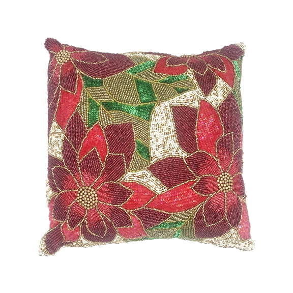 Pax Throw Pillow, Red (16"x16"x4")