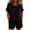 shorts set 54#Black, variant on Womens Shorts Set Casual 2 Piece Outfit Short Sleeve Round Neck Top and Shorts Solid Color Breathable Soft Blend Summer Clothing Sets
