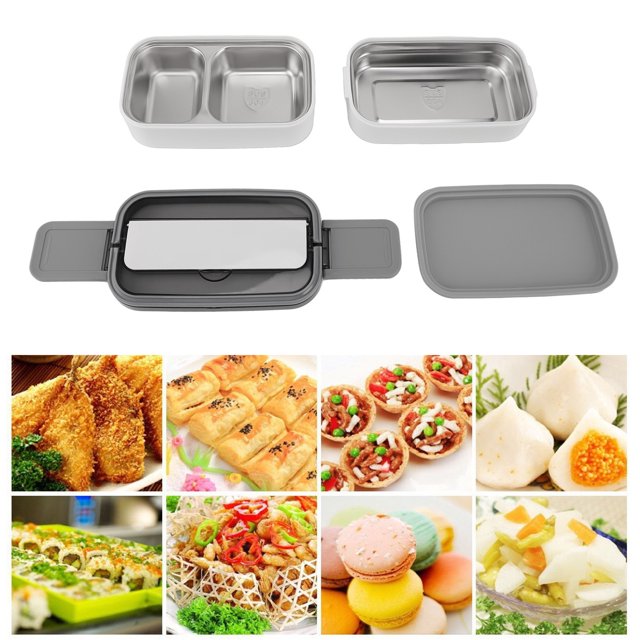 AQXREIGHT Lunch Box Double Layer Microwave Safe Leakage Proof Stainless Steel Portable Divided Box For Office School Picnic Tiffin Box For Adults Lunch Box Microwave Safe