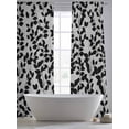 thumbnail image 6 of Grey Black Botanical Semi Sheer Curtains 84 Inch Length 2 Panels Set, Pastoral Spring Floral Summer Art Sheer Kitchen Curtain Privacy Voile Window Curtain for Living Room Bedroom Rod Pocket Drapes, 6 of 7
