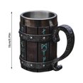thumbnail image 2 of Clearance Nordics Rune Drinking Mug Rune Mug Beer Tankard Cup For Men Gift Norse Decor Stainless Steel Wooden Coffee Cool Mug Gift, 2 of 8