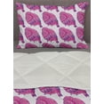 thumbnail image 3 of Oriental Comforter & Sham Bedding Set, Ornamental Chunky Bird in Floral Details and Polka Dots, 3 pcs Duvet Set Microfiber Filling Quilt, 5 Sizes, Violet Pink, by Ambesonne, 3 of 4