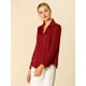 thumbnail image 4 of Camisa de trabajo de manga larga con blusa elegante con cuello en V de oficina para mujer Rojo S INSPIRE CHIC Camisa, 4 of 6
