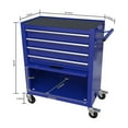 thumbnail image 6 of Blue 4-Drawer Rolling Tool Box with Tools, 24.25" Steel Tool Cabinet with Locking Wheels, 29.33" Height, 6 of 7