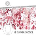 thumbnail image 5 of Pink Eucalyptus Shower Curtain, Watercolor Plant Leaves with Floral Bathroom Shower Curtain Set with Hooks, 72x72, 5 of 6