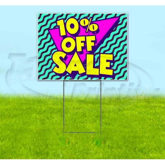 Fwyp 10% Off Sale (18" x 24") Yard Sign, Includes Metal Step Stake