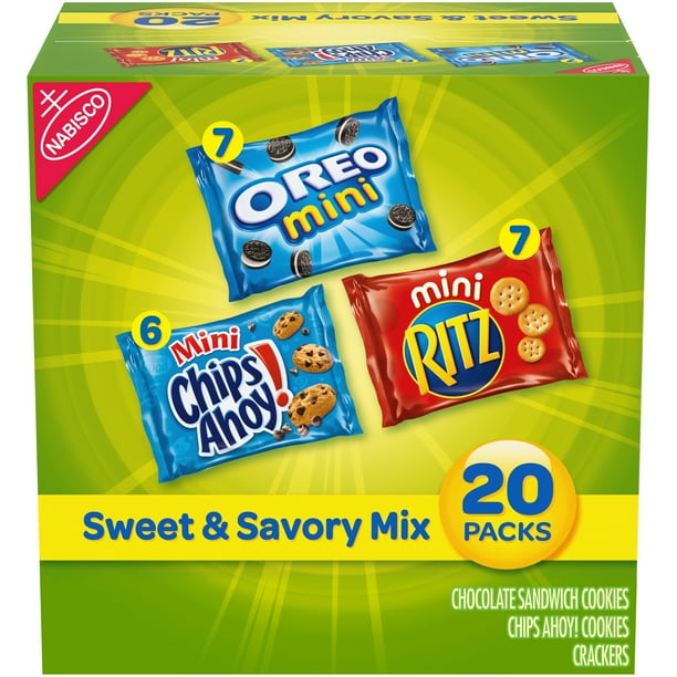 Nabisco Sweet & Savory Mix Variety Pack, OREO Mini Cookies, Mini CHIPS AHOY! Cookies, and Mini